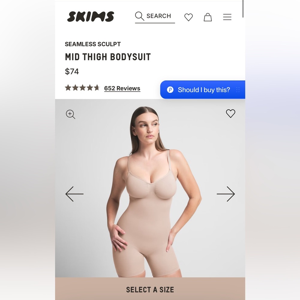 SKIMS everyday sculpt mid thigh bodysuit